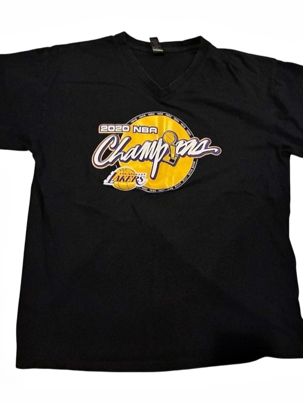 LINC 2020 NBA Champions Los Angeles Lakers graphic tee Graphic Tee Black Size XL